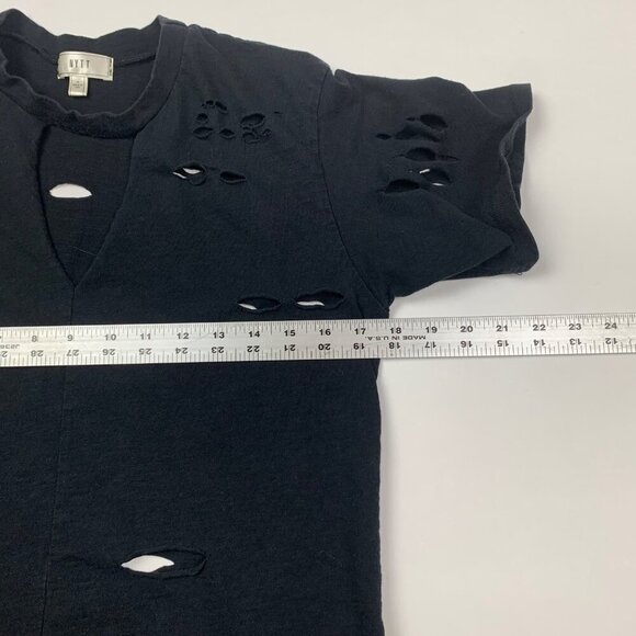 Nytt Distressed Black T-Shirt Made In USA 100% Cotton M Womens - Picture 6 of 7
